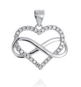NB-4243 Stříbrný přívěšek srdce s nekonečnem