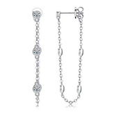 MN156 Stříbrné řetízkové náušnice s moissanity