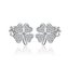 NB-3033 Stříbrné šroubovací náušnice čtyřlístky