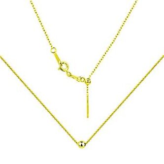 NB-2194-GD Zlacený stříbrný očkový náhrdelník s kuličkou 4 mm