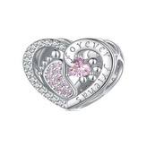 B0302 Stříbrný přívěšek korálek na náramek - rodina