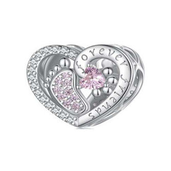 B0302 Stříbrný přívěšek korálek na náramek - rodina