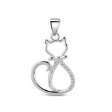 NB-4048 Stříbrný přívěšek kočička - zvířátka