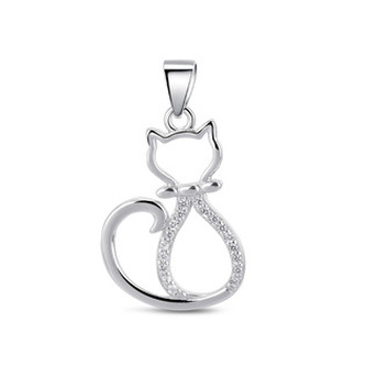 NB-4048 Stříbrný přívěšek kočička - zvířátka