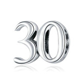 NB-8201 Stříbrný přívěšek korálek na náramek "30"