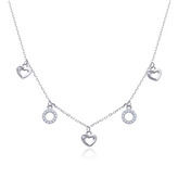NB-2375 Stříbrný náhrdelník se srdíčky - srdce
