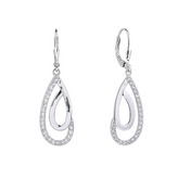 NB-3906 Stříbrné visací náušnice se zirkony