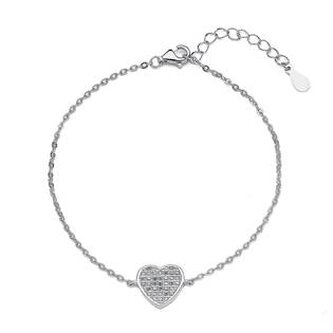 NB-1097 Stříbrný náramek - srdce