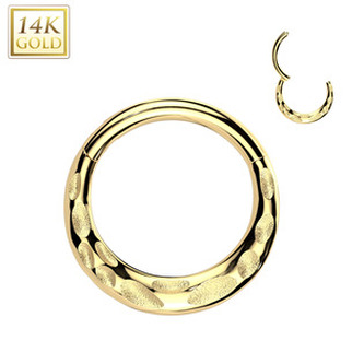 ZL01266-1210 Zlatý piercing - segment kruh, Au 585/1000