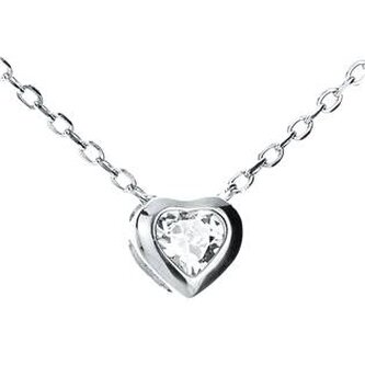 NB-2118 Střibrný náhrdelník s přívěškem - srdíčko - srdce