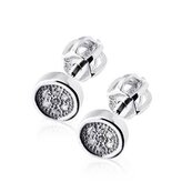 NB-3019 Stříbrné šroubovací náušnice se zirkony