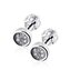 NB-3019 Stříbrné šroubovací náušnice se zirkony