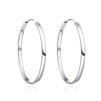 NB-3114-40 Stříbrné náušnice kruhy 40 mm