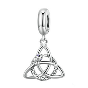 NB-8323 Stříbrný přívěšek korálek na náramek keltský uzel - zvířátka