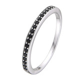 NB-5555-50 Stříbrný prsten s černými zirkony