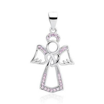 NB-4271 Stříbrný přívěšek andílek - srdce