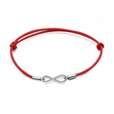 SX107-R Stříbrný textilní náramek nekonečno - nekonečno - ležatá osmička