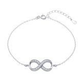 NB-1169 Dámský stříbrný náramek nekonečno - nekonečno - ležatá osmička
