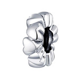 B0094 Stříbrný přívěšek korálek na náramek - srdce