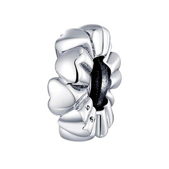 B0094 Stříbrný přívěšek korálek na náramek - srdce