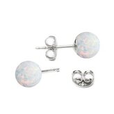 NBP21-OP17 Stříbrné opálové náušnice - 6 mm