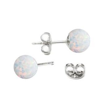 NBP21-OP17 Stříbrné opálové náušnice - 6 mm