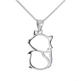 NB-2069 Stříbrný náhrdelník s kočkou - zvířátka