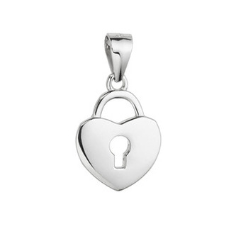 EG3548 Stříbrný přívěsek zámeček srdíčko - srdce