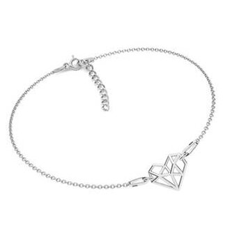 NB-0406 Stříbrný náramek origami srdce