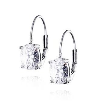 NB-3233 Dámské stříbrné náušnice se oválnými zirkony