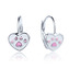 DN-0096 Stříbrné dívčí náušnice srdíčka s tlapičkou - srdce
