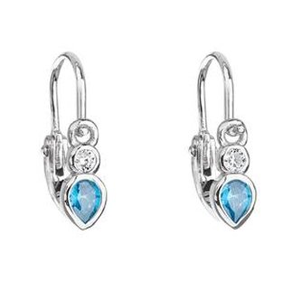EG2314-Q Stříbrné dětské náušnice, tyrkysové zirkony