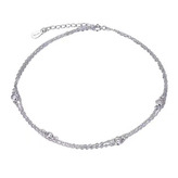 NB-6038 Stříbrný náramek na nohu se zirkony