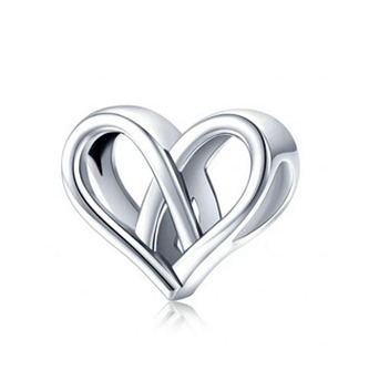 B0879 Stříbrný přívěšek korálek srdce