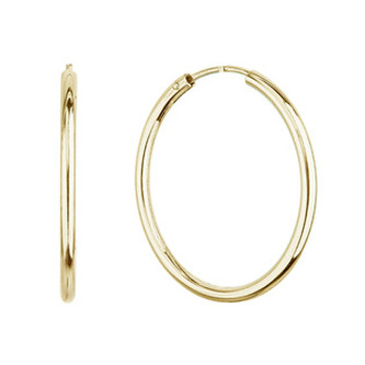 EG2899-GD Pozlacené stříbrné náušnice kruhy 30mm