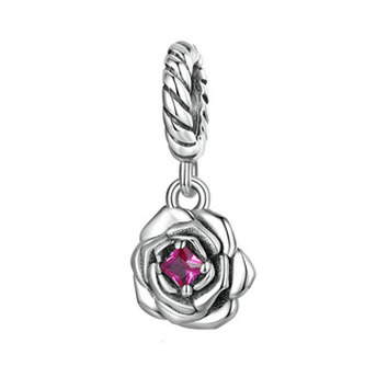 B0530 Stříbrný přívěšek korálek na náramek - srdce