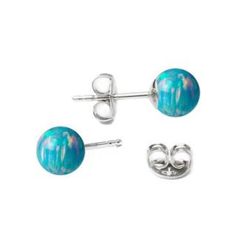 NBP20-OP02 Stříbrné opálové náušnice - 5 mm