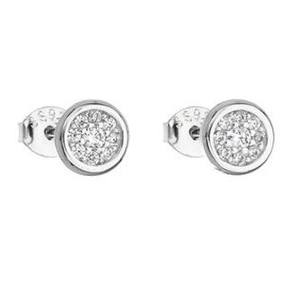 EG2589 Stříbrné náušnice kolečka osazená zirkony