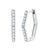 MN137 Stříbrné hranaté náušnice s moissanity