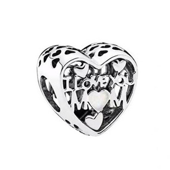 B0693 Stříbrný přívěšek korálek na náramek - rodina