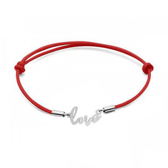SX123-R Stříbrný textilní náramek "love"