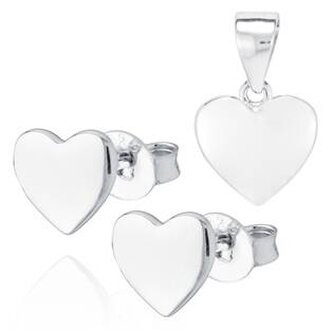 NB-9021 Stříbrná souprava šperků - srdíčka - srdce