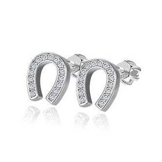 NB-3642 Stříbrné šroubovací náušnice podkova