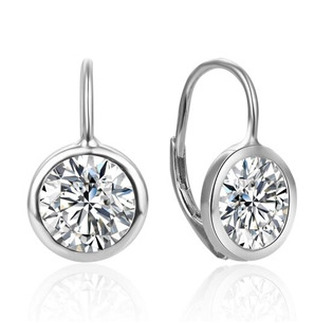NB-3943-CR Stříbrné náušnice s čirými zirkony
