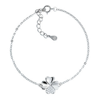 NB-1284 Stříbrný náramek čtyřlístek - čtyřlístky