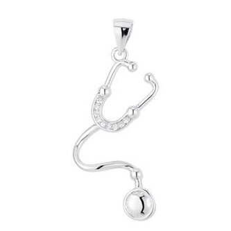 NB-4188 Stříbrný přívěšek fonendoskop