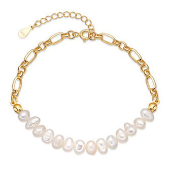 NB-1285 Stříbrný náramek s přírodními perličkami