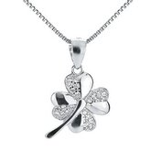NB-2041 Stříbrný náhrdelník čtyřlístek - čtyřlístky