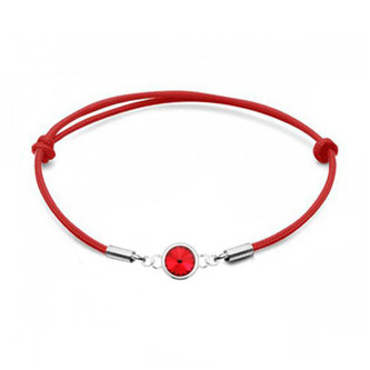 SX128-LS Stříbrný textilní náramek s kamenem Crystals from Swarovski® Light Siam - nekonečno - ležatá osmička