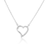 NB-2410 Střibrný náhrdelník srdce asymetrické